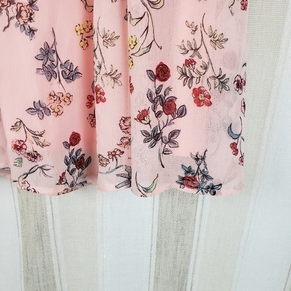 Disney Beauty and the Beast Mini Dress Pink Floral Size Extra Small - Picture 5 of 12